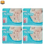 پوشک بچه مای بیبی مدل سری مهربان با پوست سایز 4Plus چهار بسته 32 عددی پ فروشگاه اینترنتی پخش کالای مرکزی