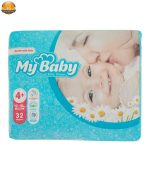 پوشک بچه مای بیبی مدل سری مهربان با پوست سایز 4Plus چهار بسته 32 عددی پ فروشگاه اینترنتی پخش کالای مرکزی